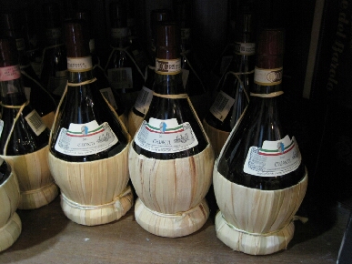 Традиционные бутылки вина Кианти-Fiaschi_of_basic_chianti