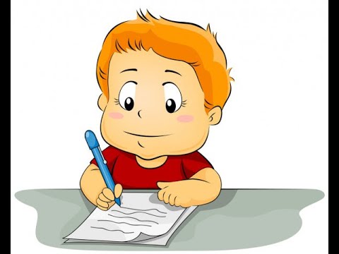 A Pupil Writing In His Notebook