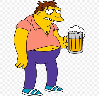 Barney Gumble In The Simpsons  Drinking A Beer