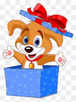 Cute Puppy In A Gift Box