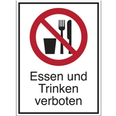Essen Und Trinken Verboten Schild Eating Or Drinking Forbidden Sign