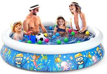 Family Playing In A Kiddie Pool