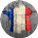 round french map flag painted on a wall