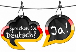 Sprechen Sie Deutsch Ja Denkblasen Hngen An Einer Wscheleine