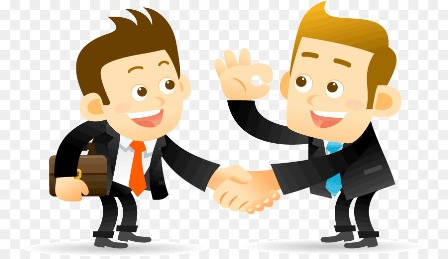 Two Businessmen Shaking Hands Clipart