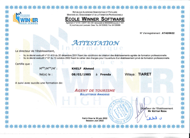 Diplome Agent De Tourisme