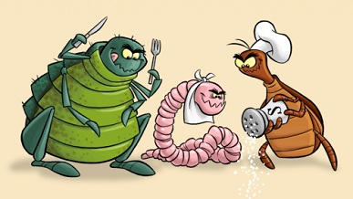 Parasites Getting Ready To Eat Cartoon